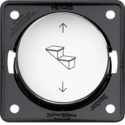 Berker Integro Flow impulsdrukker voor elektrische opstap met traptrede- en pijlsymbool 2-polig mat aluminium (936992528)