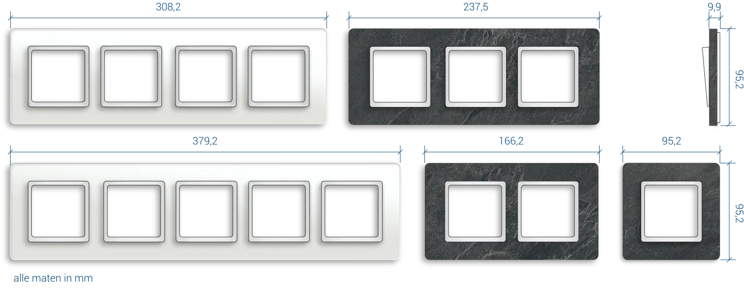 Berker Q.7 maatvoering en afmetingen