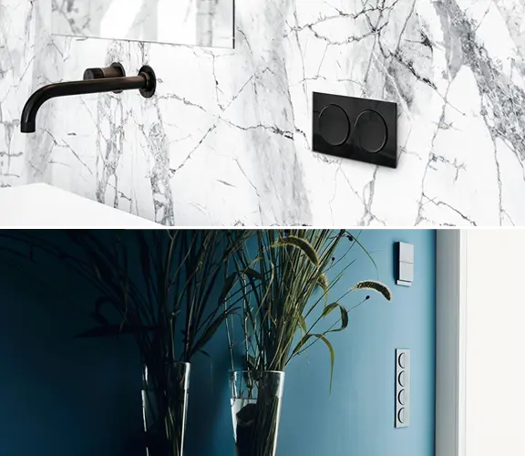 Ultra dun Berker R.8 schakelmateriaal in moderne interieurs