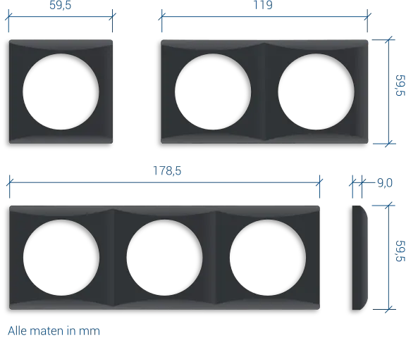 Berker Integro Flow compact schakelmateriaal afmetingen
