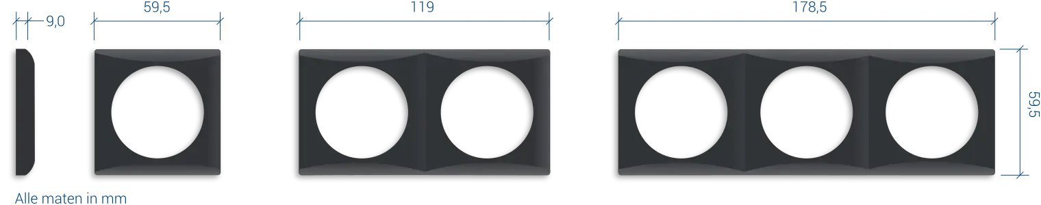 Berker Integro Flow compact schakelmateriaal afmetingen