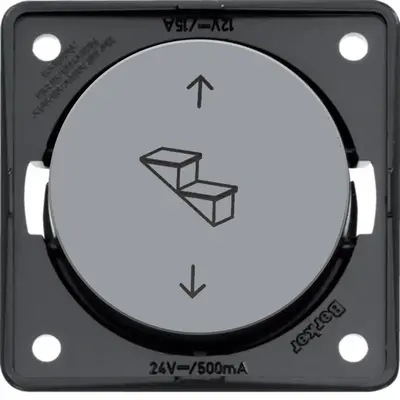 Berker Integro Flow impulsdrukker voor elektrische opstap met traptrede- en pijlsymbool grijs glans (936992507)