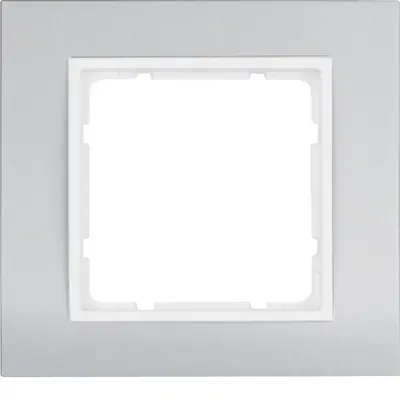 Berker afdekraam 1-voudig B3 aluminium/wit mat (10113904)