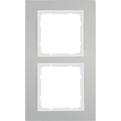 Berker afdekraam 2-voudig B3 aluminium/wit mat (10123904)