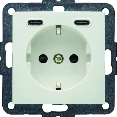Berker wandcontactdoos randaarde 2 x USB-C S1/B3/B7 wit mat (48151909)