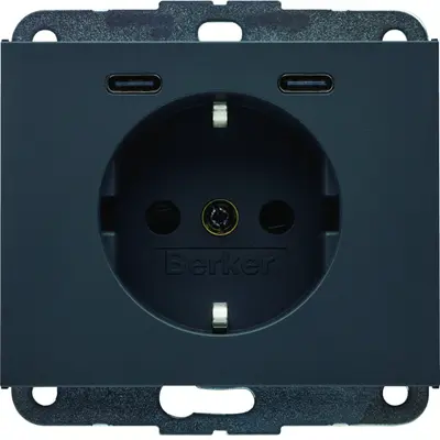 Berker wandcontactdoos randaarde 2 x USB-C K1 antraciet (48157006)