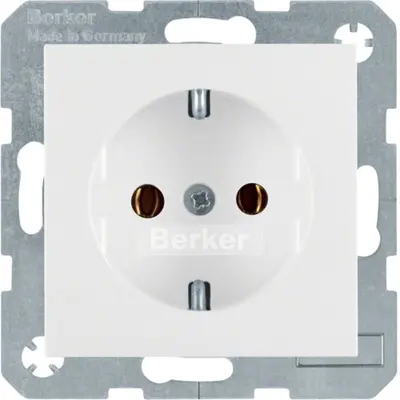 Berker wandcontactdoos randaarde met klauwbevestiging S1/B3/B7 wit glans (47438989)