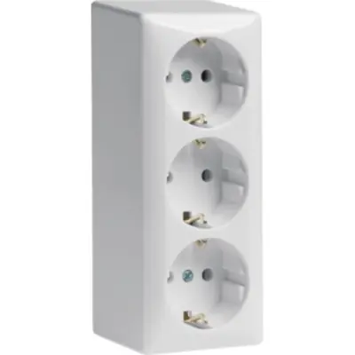 Berker opbouw wandcontactdoos 3-voudig randaarde schroefklemmen wit (404049)