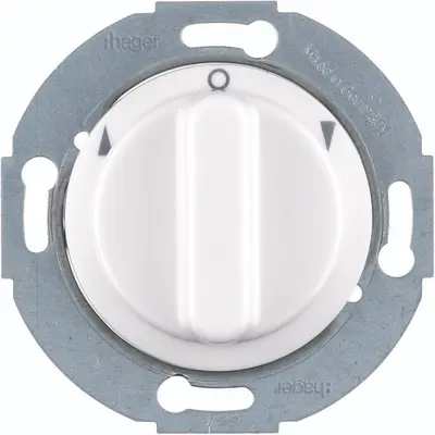 Hager Berker jaloezie-draaischakelaar 1-polig met knop 1930/Glas/R.Classic wit (WTE6161WG)