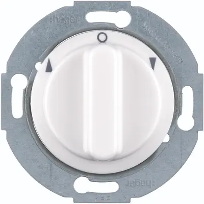 Hager Berker jaloezie-draaischakelaar 2-polig met knop 1930/Glas/R.Classic wit (WTE7261WG)