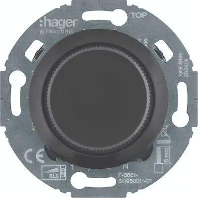 Hager Berker universele draaidimmer comfort LED 3-100W 1930 zwart (WTN4011BG)