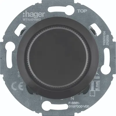 Hager Berker bijpost draaidimmer 1930 zwart (WTN4041BG)
