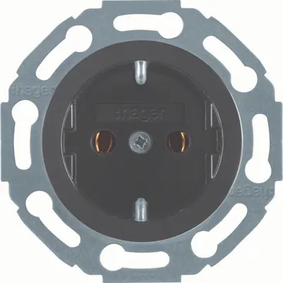 Hager Berker wandcontactdoos randaarde 1930 zwart schroef (WTS1300BG)