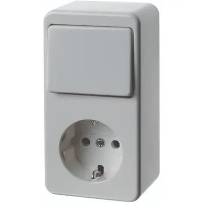 Hager Berker opbouw wisselschakelaar met wandcontactdoos randaarde wit (WVG5121PW)