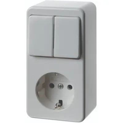 Hager Berker opbouw serieschakelaar met wandcontactdoos randaarde wit (WVG5122PW)