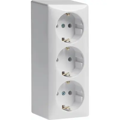Hager Berker opbouw wandcontactdoos 3-voudig randaarde schroefklemmen wit (WVG1313PW)