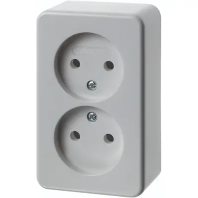Hager Berker opbouw wandcontactdoos 2-voudig zonder randaarde steekklemmen wit (WVG2112PW)