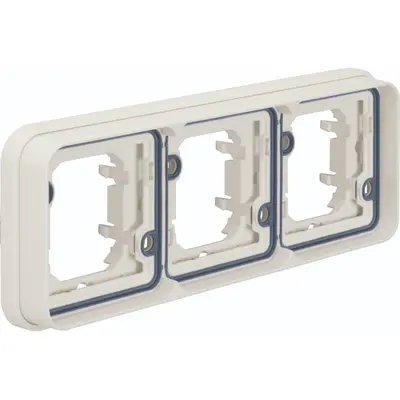Hager Berker W1 afdekraam voor inbouwmontage 3-voudig horizontaal wit (WNA403B)