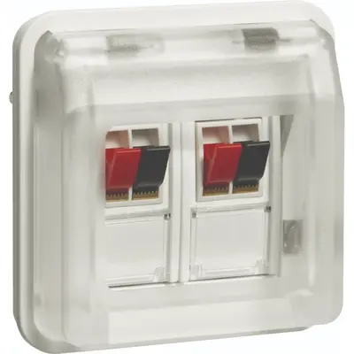Hager Berker W1 luidsprekeraansluiting 2-voudig bovendeel wit (WNA626B)