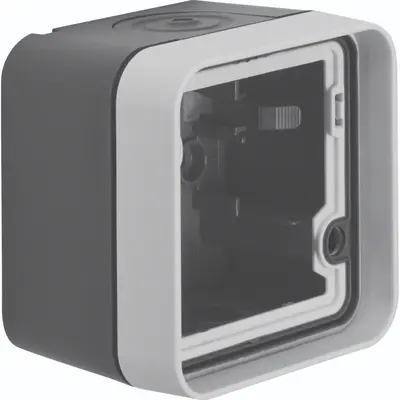 Hager Berker W1 opbouwbehuizing 1-voudig grijs (WNA671)