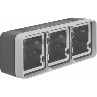 Hager Berker W1 opbouwbehuizing 3-voudig grijs (WNA683)