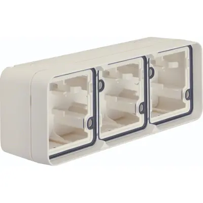 Hager Berker W1 opbouwbehuizing 3-voudig wit (WNA683B)