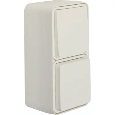 Hager Berker W1 combinatie wisselschakelaar en wandcontactdoos compleet wit (WNC080B)