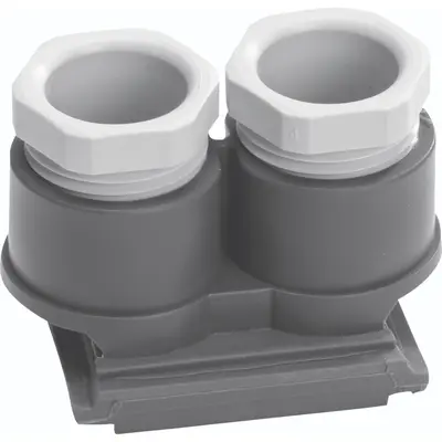 Hager Berker W1 invoerstuk voor dubbele buisinvoer M20 x 1,5 grijs (WNA700)