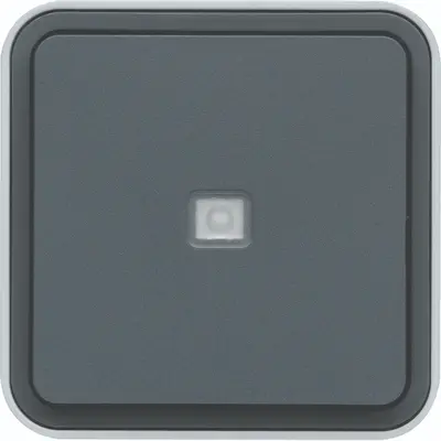 Hager Berker W1 wisselschakelaar blauw verlicht compleet grijs (WNC002)