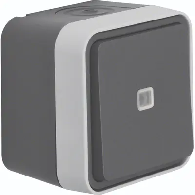 Hager Berker W1 wisselschakelaar rood verlicht compleet grijs (WNC003)