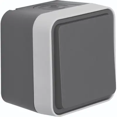 Hager Berker W1 wipimpulsdrukker compleet grijs (WNC020)