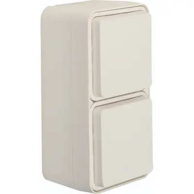 Hager Berker W1 wandcontactdoos 2-voudig randaarde verticaal compleet wit (WNC172B)
