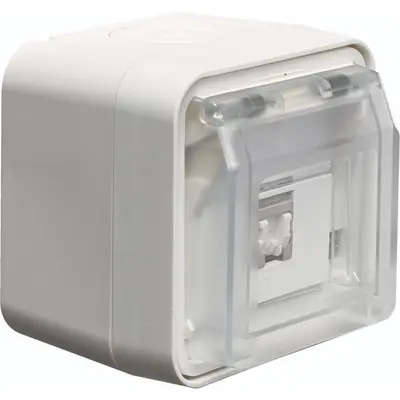 Hager Berker W1 CAT6 RJ45 data wandcontactdoos compleet wit (WNC226B)