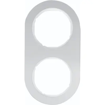 Hager Berker afdekraam 2-voudig R.Classic aluminium wit (WLD9200AW)