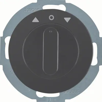 Hager Berker jaloezieschakelaar met afdekking 2-polig R.Classic zwart (WLE7261WG)