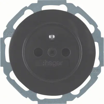 Hager Berker wandcontactdoos penaarde kindveilig R.Classic zwart (WLS1600BG)