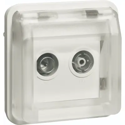 Hager Berker W1 COAX antenne wandcontactdoos einddoos bovendeel wit (WNA253B)