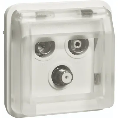 Hager Berker W1 COAX satelliet wandcontactdoos einddoos bovendeel wit (WNA257B)