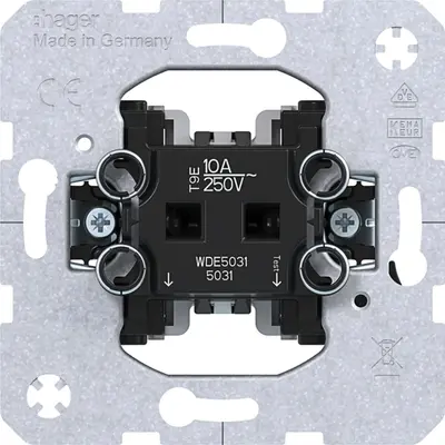 Hager Berker pulsdrukker maakcontact 10A met spreidklemmen (WDE5031)