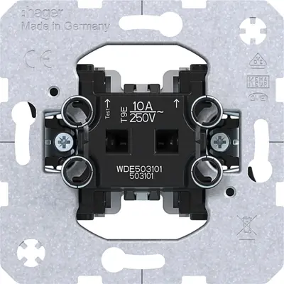 Hager Berker pulsdrukker maakcontact 2 separate meldcontacten 10A met spreidklemmen (WDE503101)