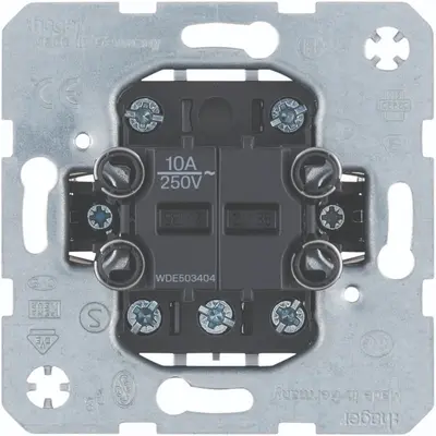 Hager Berker serie pulsdrukker 4x maakcontact 1x ingang 10A met spreidklemmen (WDE503404)