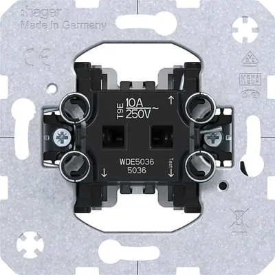 Hager Berker pulsdrukker wisselcontact 10A met spreidklemmen (WDE5036)