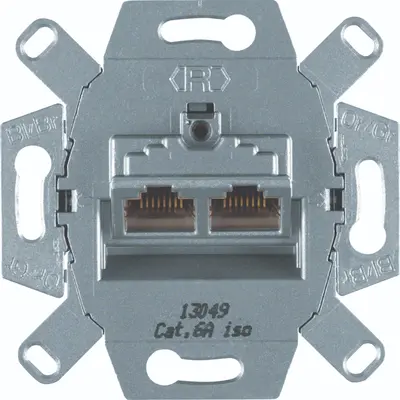 Hager Berker RJ45 data wandcontactdoos CAT6A 2-voudig (WDF410862)