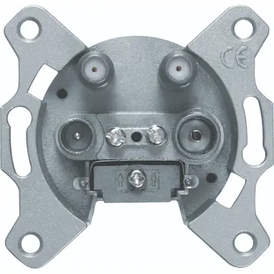 Hager Berker antenne einddoos radio/tv/2x satelliet (WDF4589)