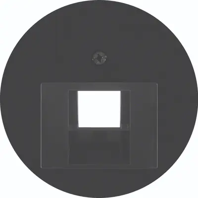 Hager Berker centraalplaat RJ45 wandcontactdoos 1-voudig R1/R3/R8 zwart (WLF1007BG)