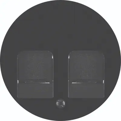 Hager Berker centraalplaat modular jack 2-voudig R1/R3/R8 zwart (WLF1059BG)