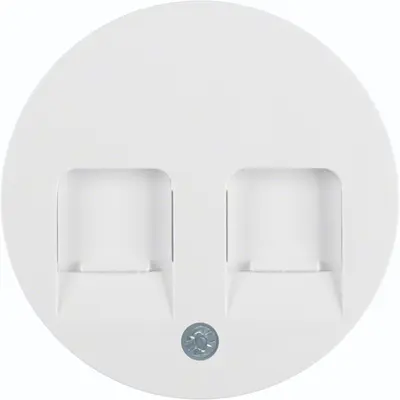 Hager Berker centraalplaat modular jack 2-voudig R1/R3/R8 wit (WLF1059WG)