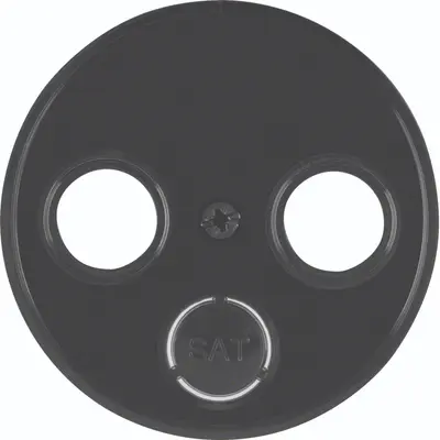 Hager Berker centraalplaat antenne / COAX wandcontactdoos R1/R3/R8 zwart (WLF1068BG)