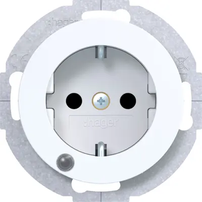 Hager Berker wandcontactdoos controle-LED R1/R3 wit (WLS1463WG)