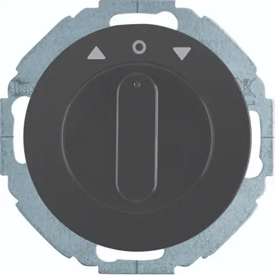 Hager Berker jaloezieschakelaar met afdekking 1-polig R.Classic zwart (WDE38112145)